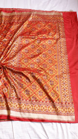 Pre-Order : Shikargah with Patan Patola Pure Katan Silk Saree