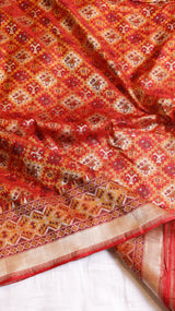 Pre-Order : Shikargah with Patan Patola Pure Katan Silk Saree