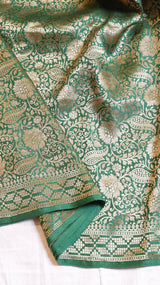 Green Pure Soft Katan Silk Brocade Saree