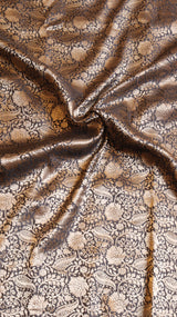 Black Pure Soft Katan Silk Brocade Saree