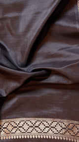 Black Pure Soft Katan Silk Brocade Saree