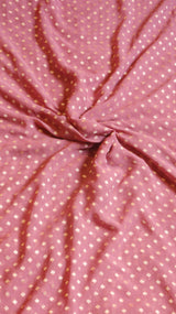 Mauve Pink Pure Khaddi Georgette Handloom Saree with Contrast Blouse