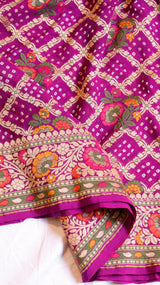 Handwoven Bandhej Khaddi Georgette Saree