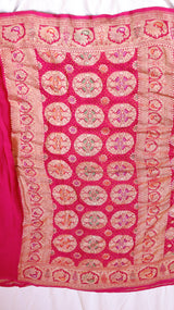 Handwoven Bandhej Khaddi Georgette Saree