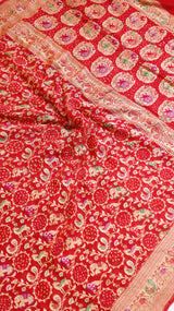 Shikargah Bandhej Khaddi Georgette Saree