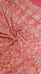 Handwoven Bandhej Khaddi Georgette Saree