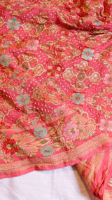 Handwoven Bandhej Khaddi Georgette Saree