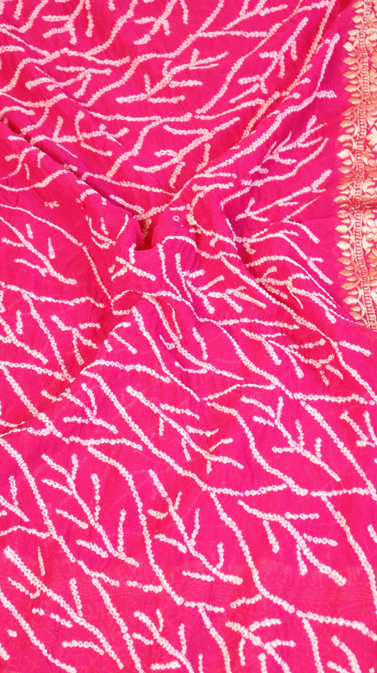 Handwoven Bandhej Khaddi Georgette Saree