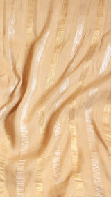 Beige Pure Moonga Muslin Handloom Saree with Paisley Style