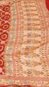 Handloom Pure Khaddi Georgette Bandhej Dupatta with Paithani Border