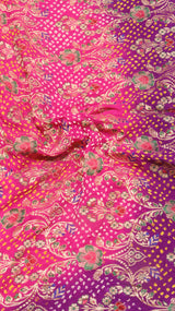 Handloom Pure Khaddi Georgette Bandhej Dupatta with Paithani Border