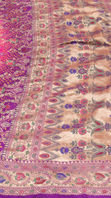 Handloom Pure Khaddi Georgette Bandhej Dupatta with Paithani Border