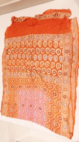 Handwoven Bandhej Khaddi Georgette Saree