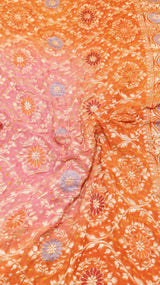 Handwoven Bandhej Khaddi Georgette Saree