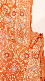 Handwoven Bandhej Khaddi Georgette Saree