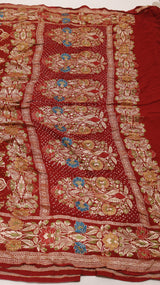 Handwoven Royal Bandhej Khaddi Georgette Saree