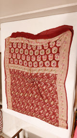 Traditional Pure Bandhej Khaddi Georgette Saree Shikargah Style