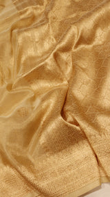 Pre-Order : Handloom Glass Tissue Silk Saree