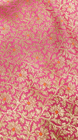 Antique Brocade Katan Silk Saree - Raspberry Pink