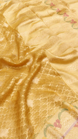 Pre-Order : Handloom Kora Silk Saree with Katan Border