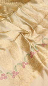 Pre-Order : Handloom Kora Silk Saree with Katan Border