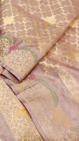 Pre-Order : Handloom Kora Silk Saree with Katan Border