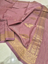 Handloom Moonga Silk Dupatta - Mauve