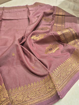 Handloom Moonga Silk Dupatta - Mauve
