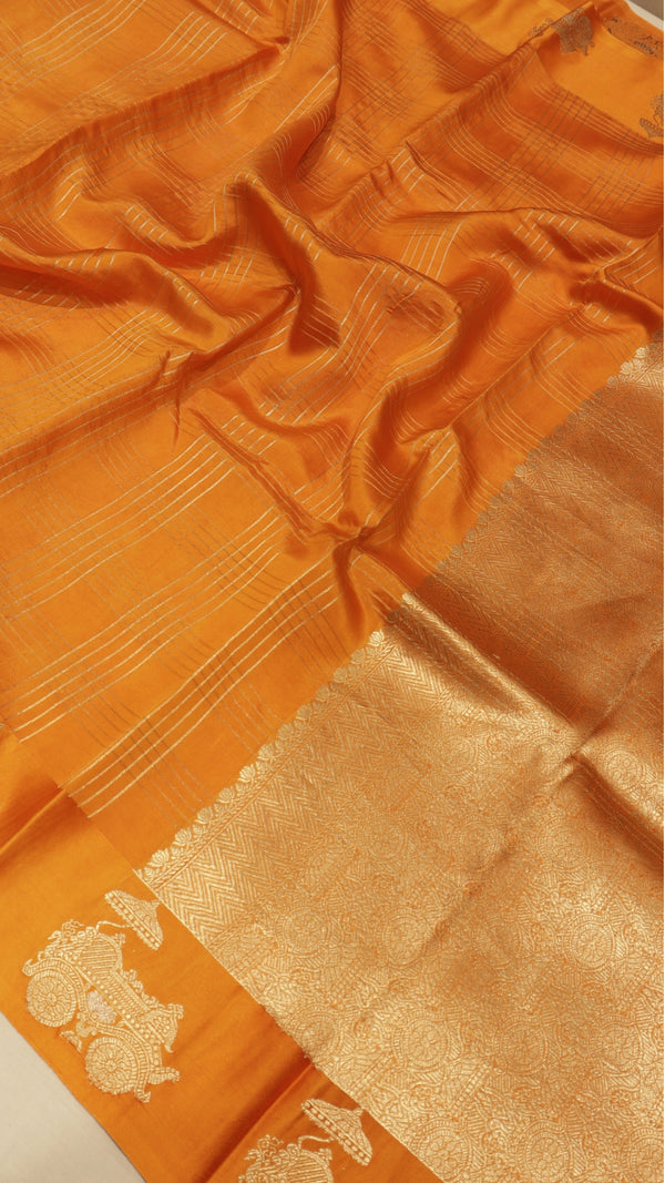Handloom Soft Katan Rath Border Saree
