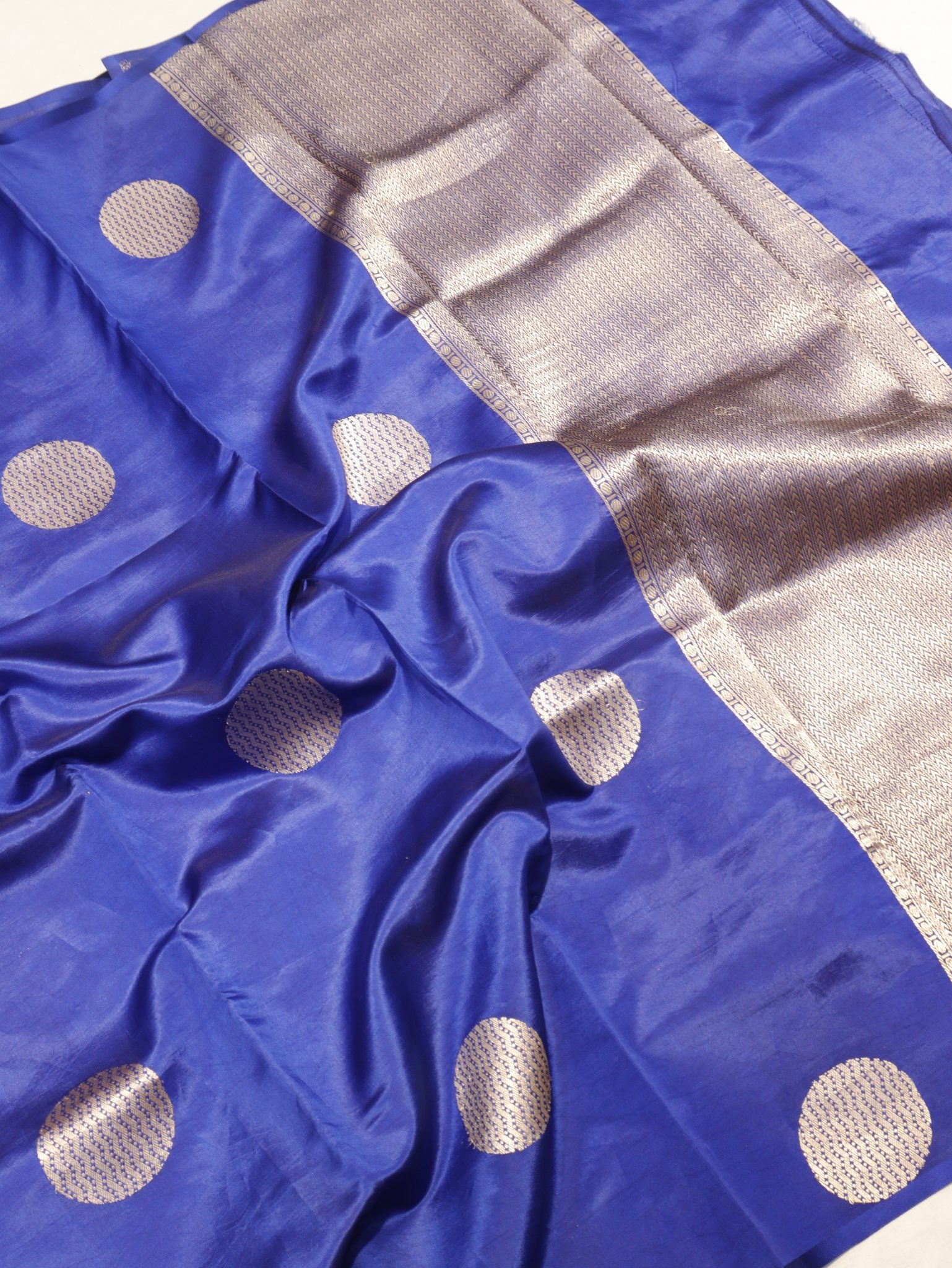 Royal Blue Soft Katan Banarasi saree blouse piece – Hikayat Banaras