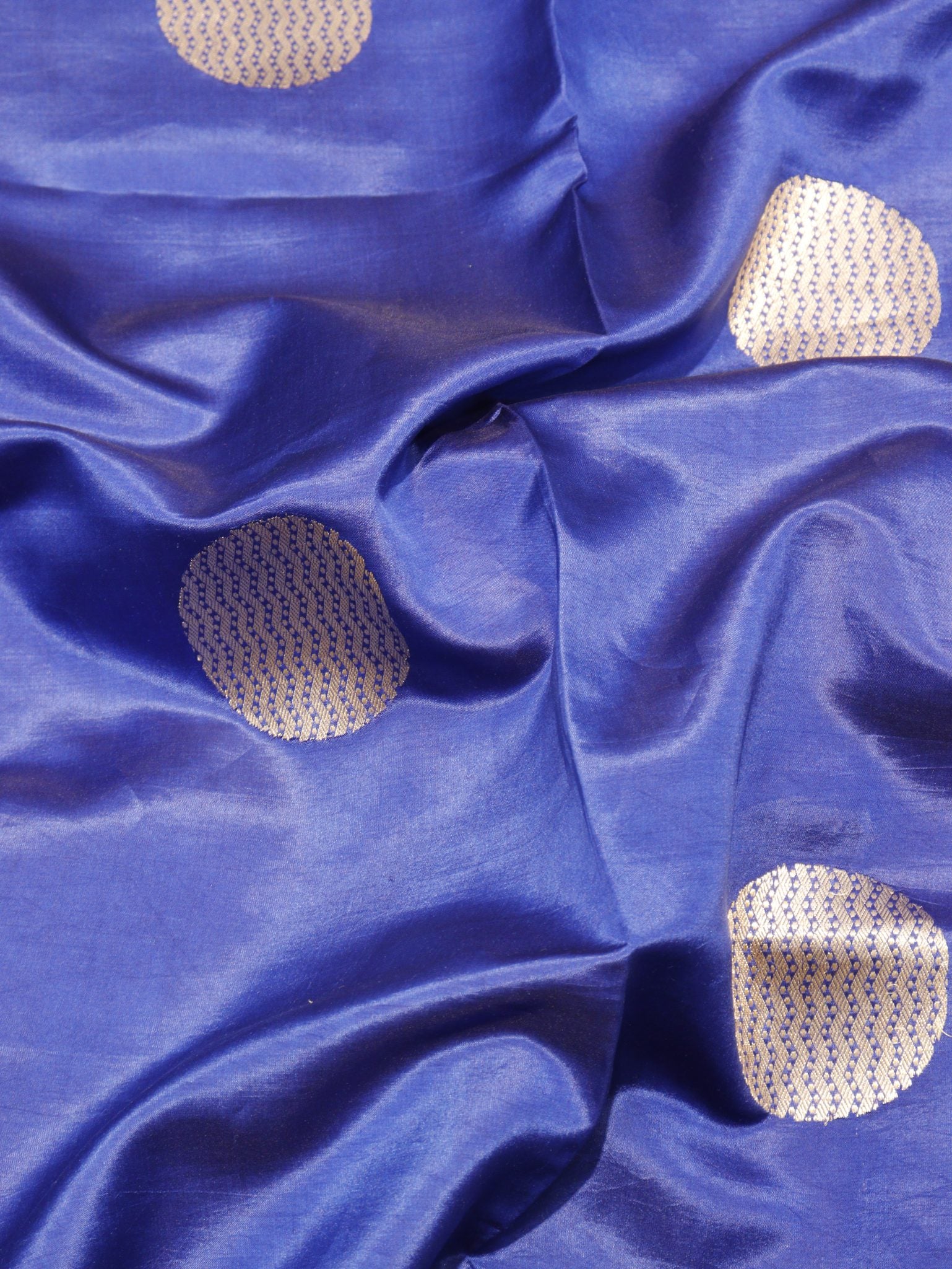 Royal Blue Soft Katan Banarasi saree full spread – Hikayat Banaras