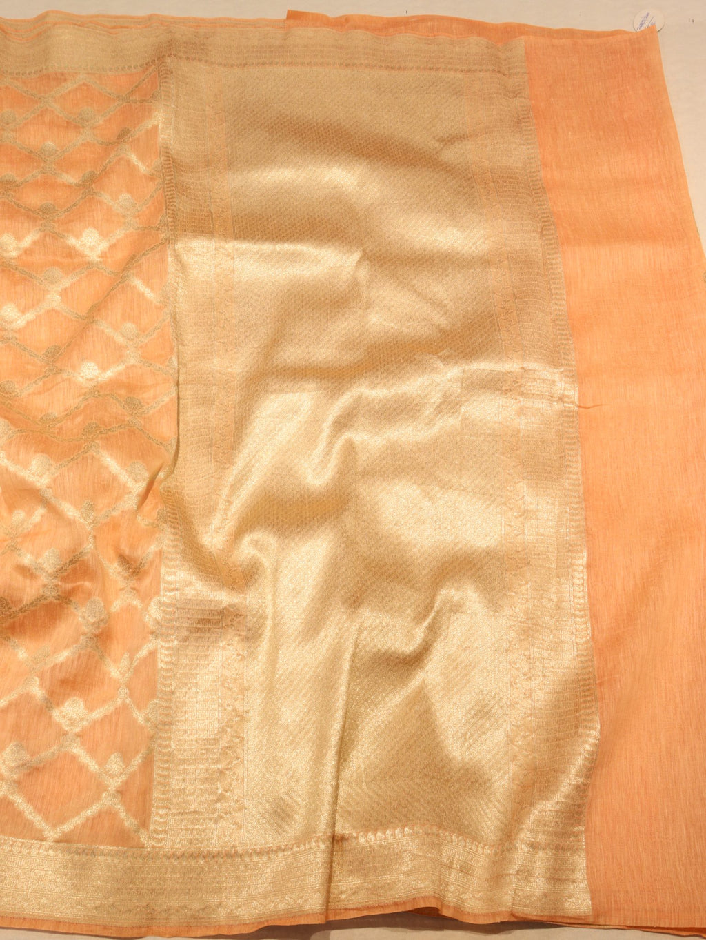 Orange Katan Silk Banarasi saree blouse piece – Hikayat Banaras