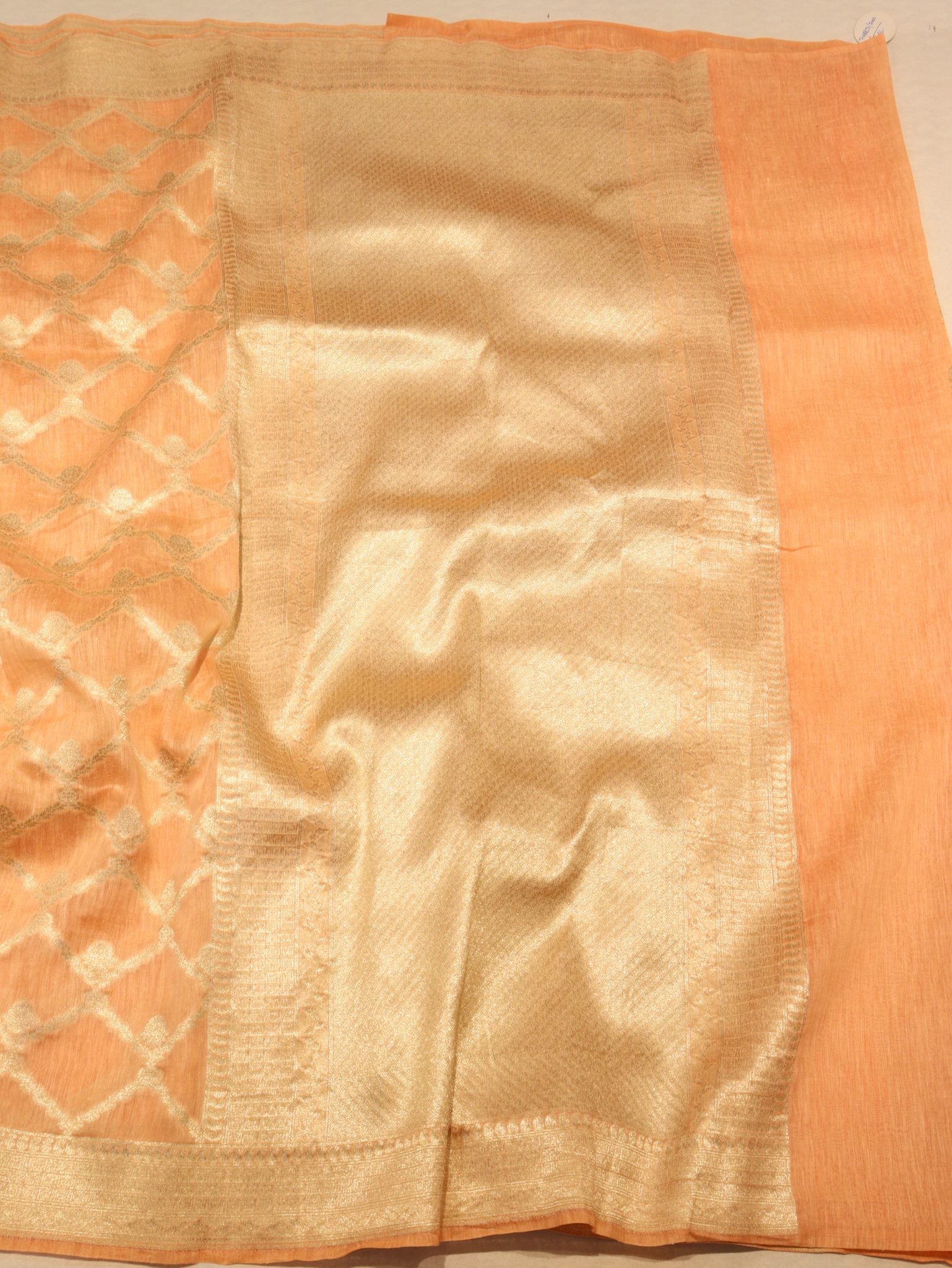 Orange Katan Silk Banarasi saree blouse piece – Hikayat Banaras