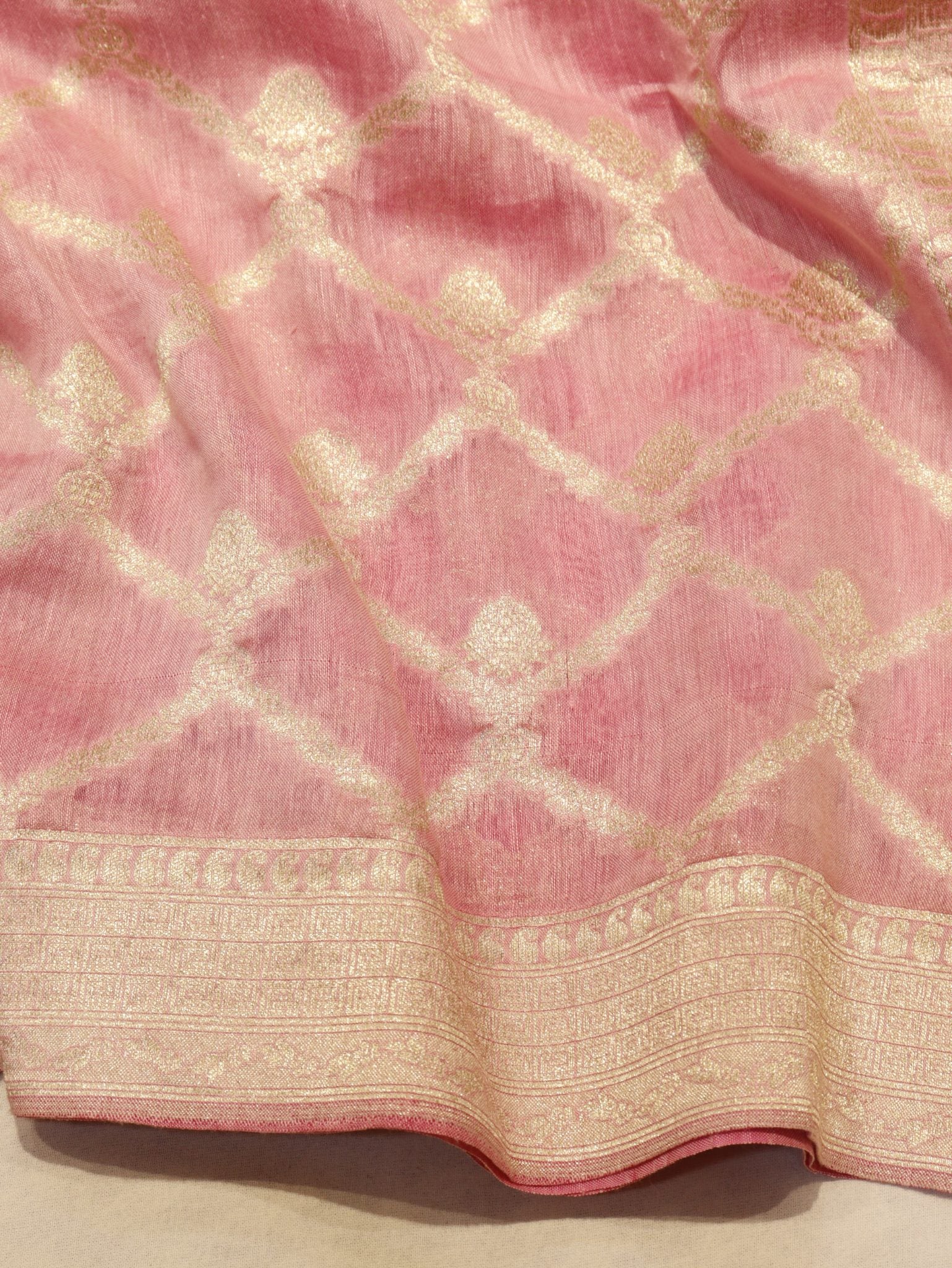 Pink Katan Silk Banarasi saree blouse piece – Hikayat Banaras