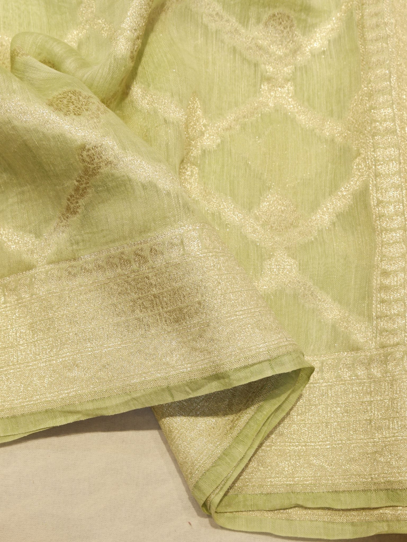 Green Katan Silk Banarasi saree blouse piece – Hikayat Banaras