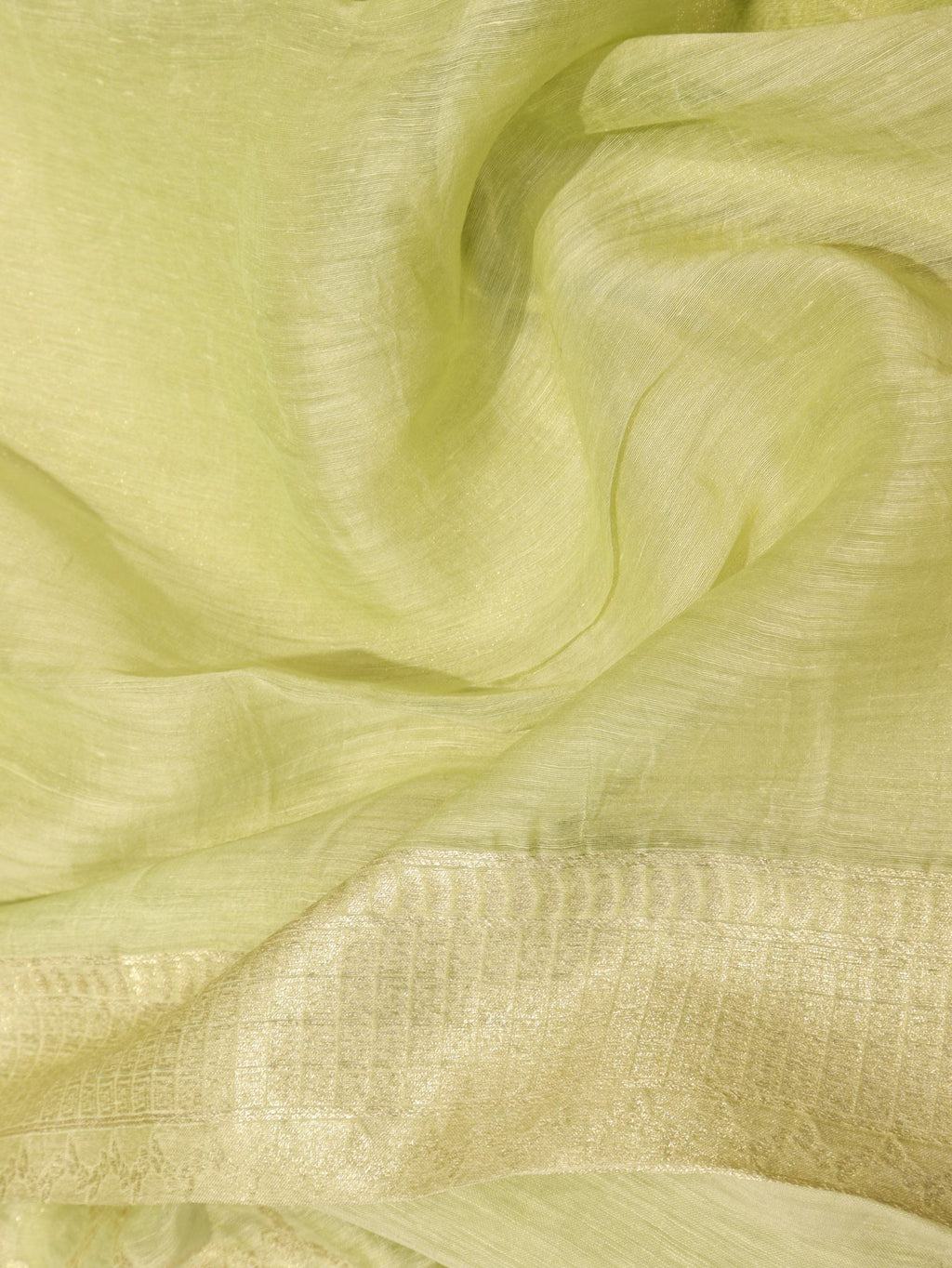 Green Katan Silk Banarasi saree texture detail – Hikayat Banaras