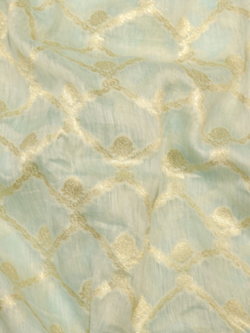 Soft Blue Katan Silk Banarasi saree border closeup – Hikayat Banaras
