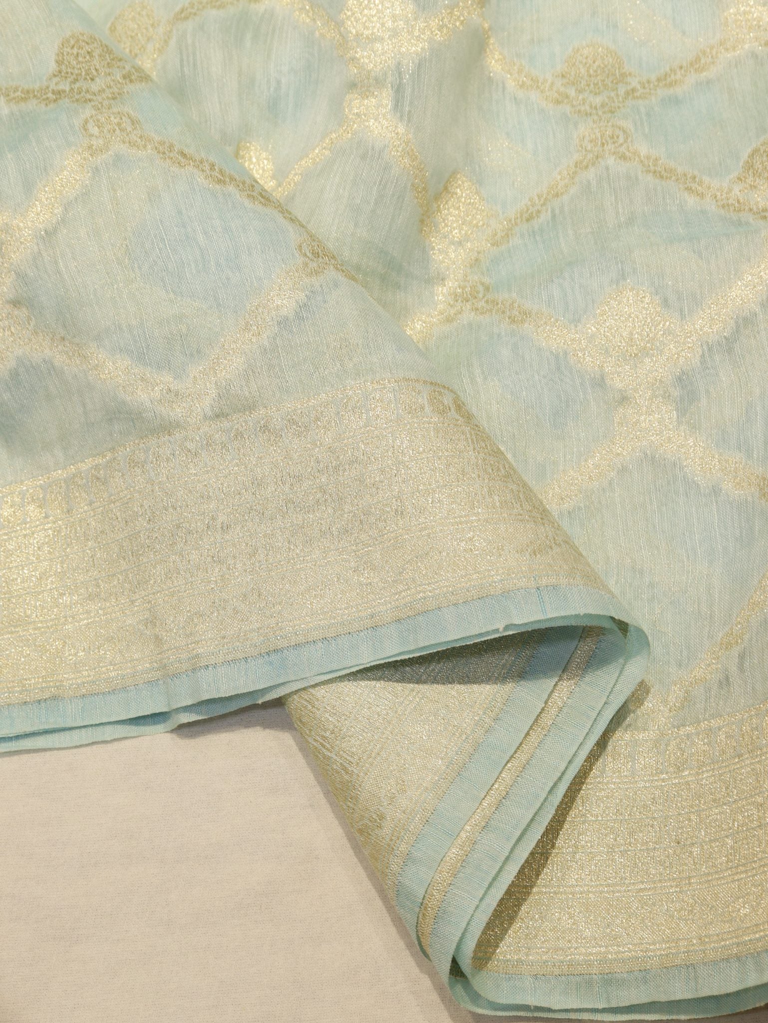 Soft Blue Katan Silk Banarasi saree blouse piece – Hikayat Banaras