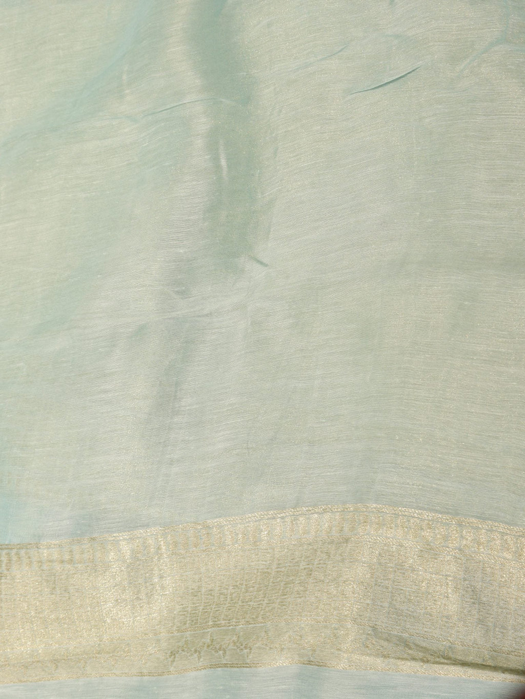 Soft Blue Katan Silk Banarasi saree texture detail – Hikayat Banaras