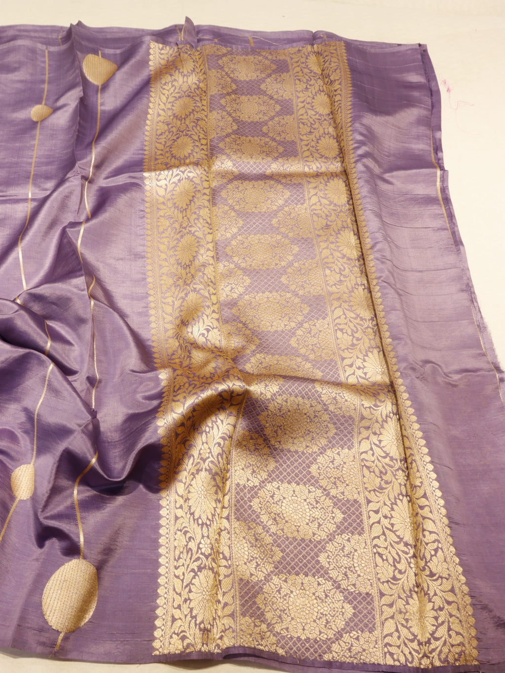 Lavender Soft Katan Banarasi saree blouse piece – Hikayat Banaras