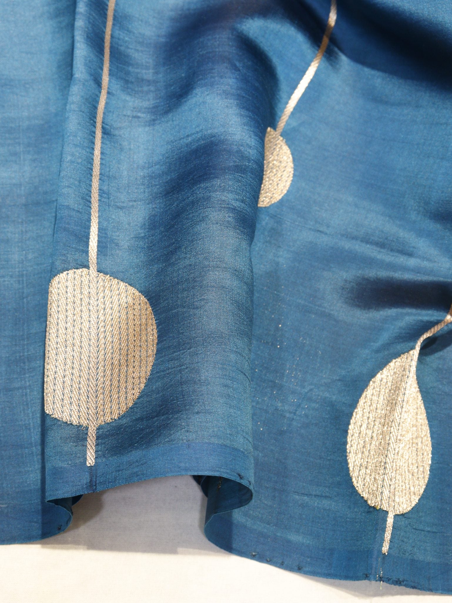 Peacock Blue Soft Katan Banarasi saree blouse piece – Hikayat Banaras