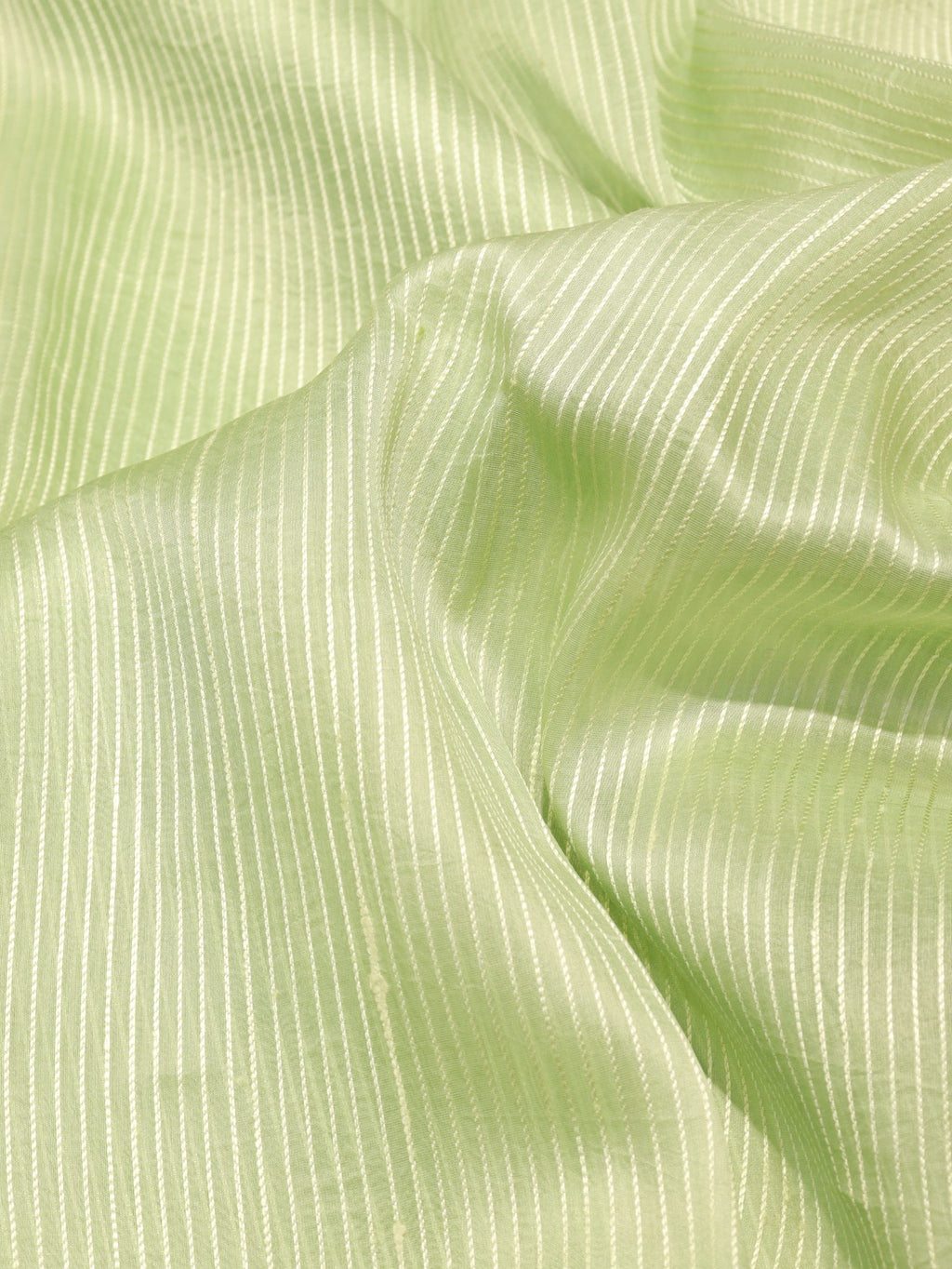 Green Kora Silk Banarasi saree border closeup – Hikayat Banaras