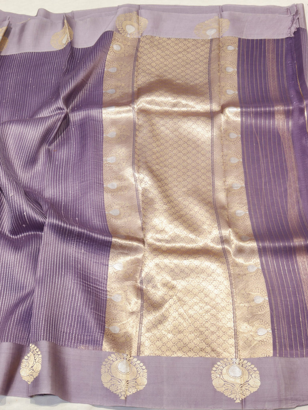 Purple Kora Silk Banarasi saree blouse piece – Hikayat Banaras