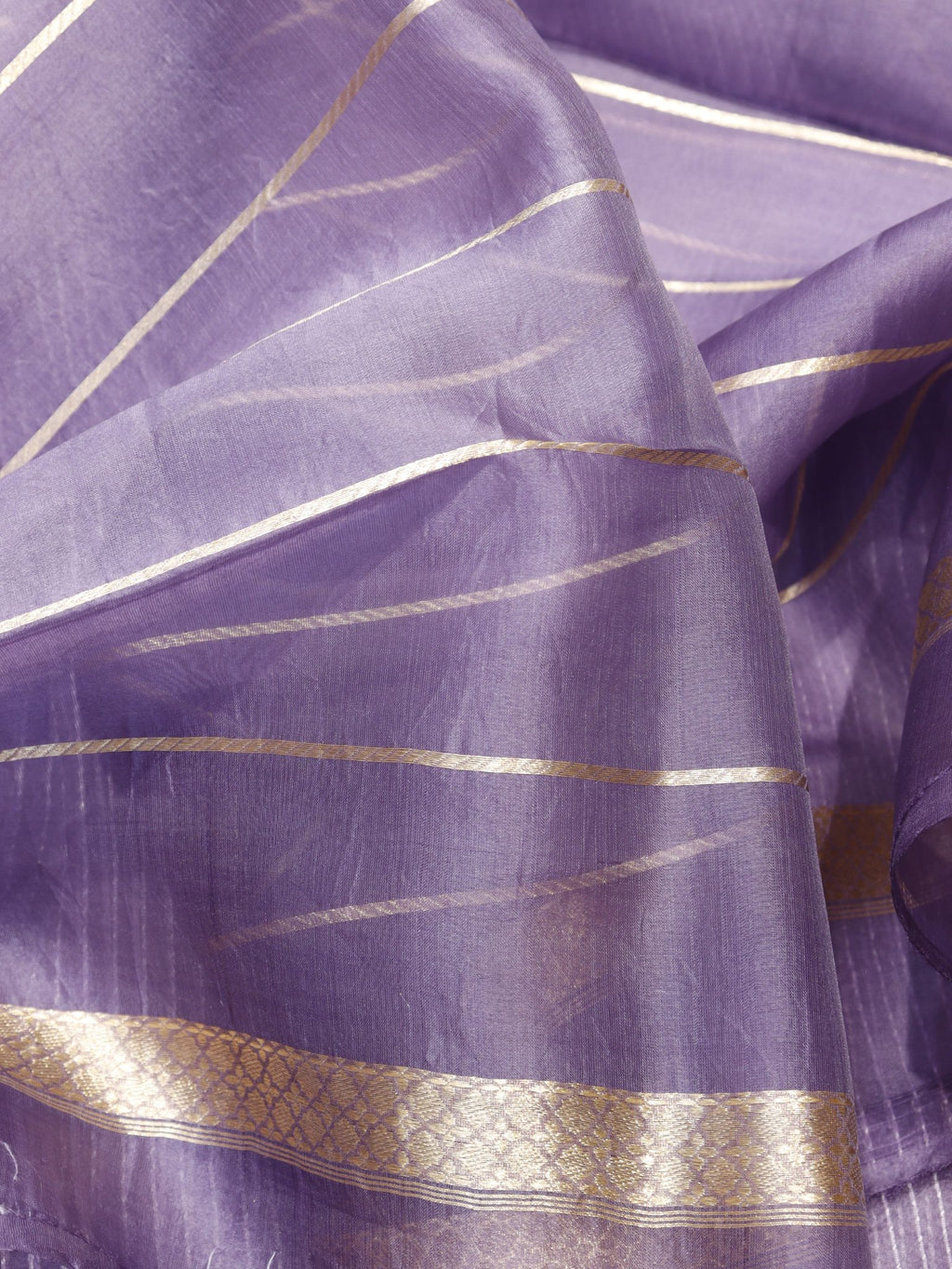 Purple Kora Silk Banarasi saree full spread – Hikayat Banaras