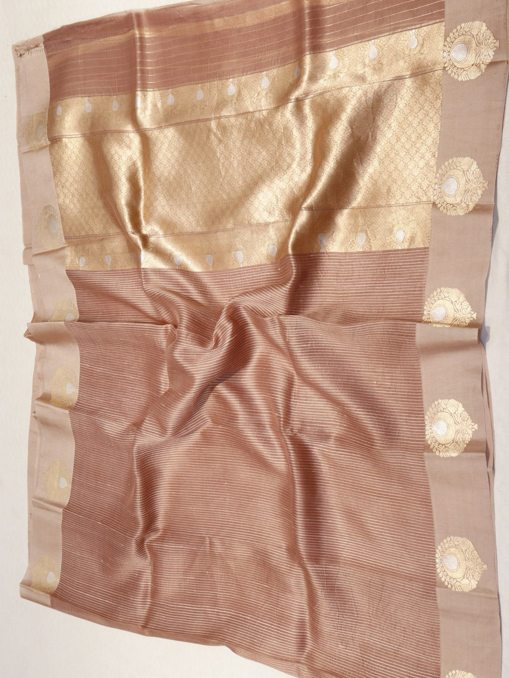 Coffee Brown Kora Silk Banarasi saree zari work detail – Hikayat Banaras