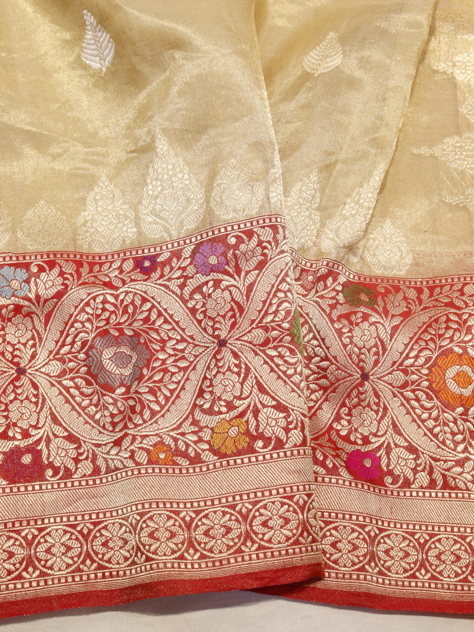 Gold Tissue Silk Banarasi saree blouse piece – Hikayat Banaras