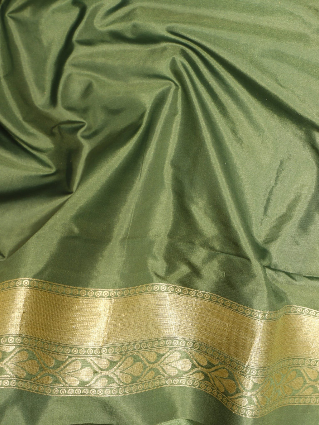 Bottle Green Katan Silk Banarasi saree zari work detail – Hikayat Banaras