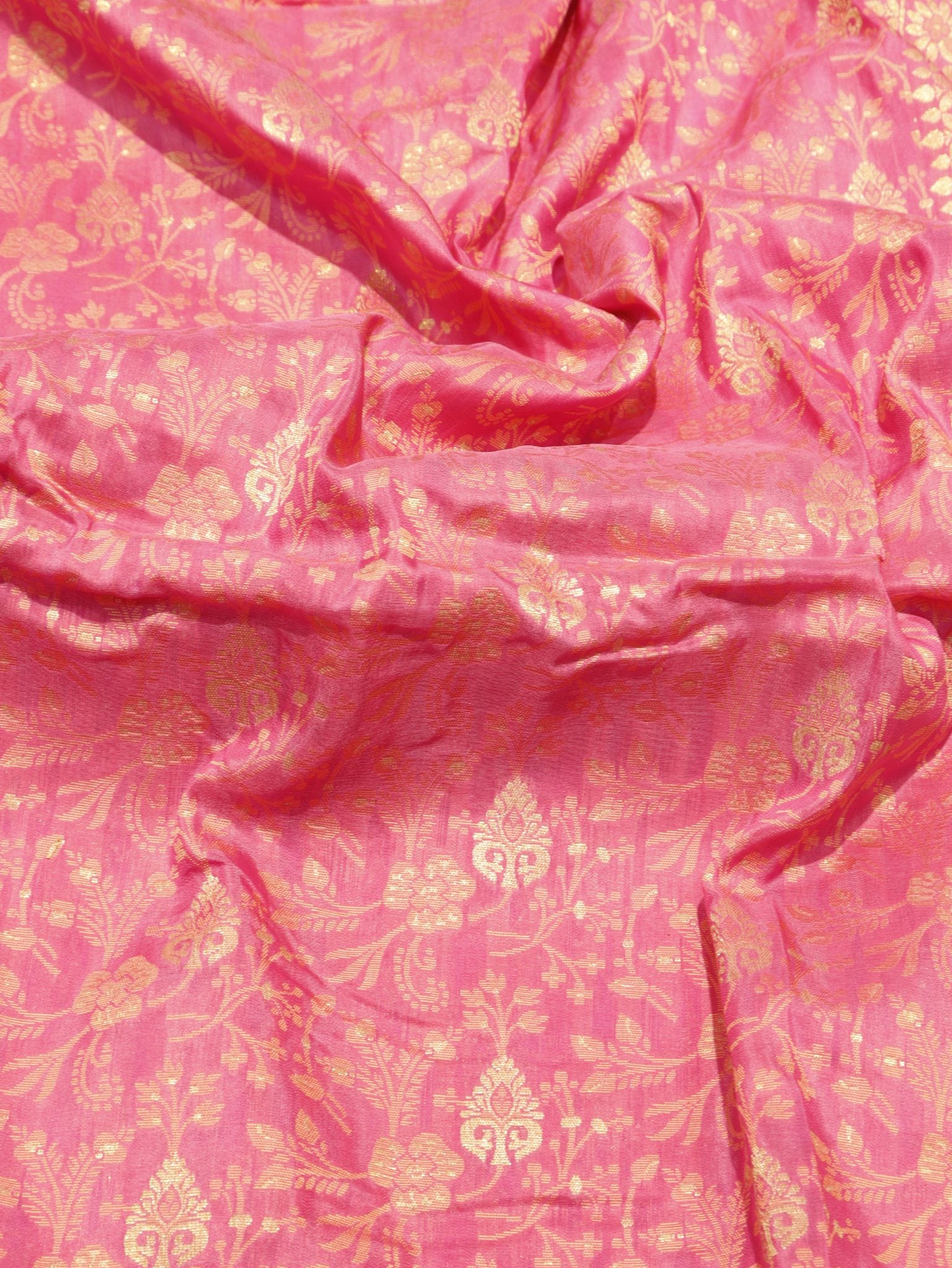 Pink Summer Silk Banarasi saree border closeup
