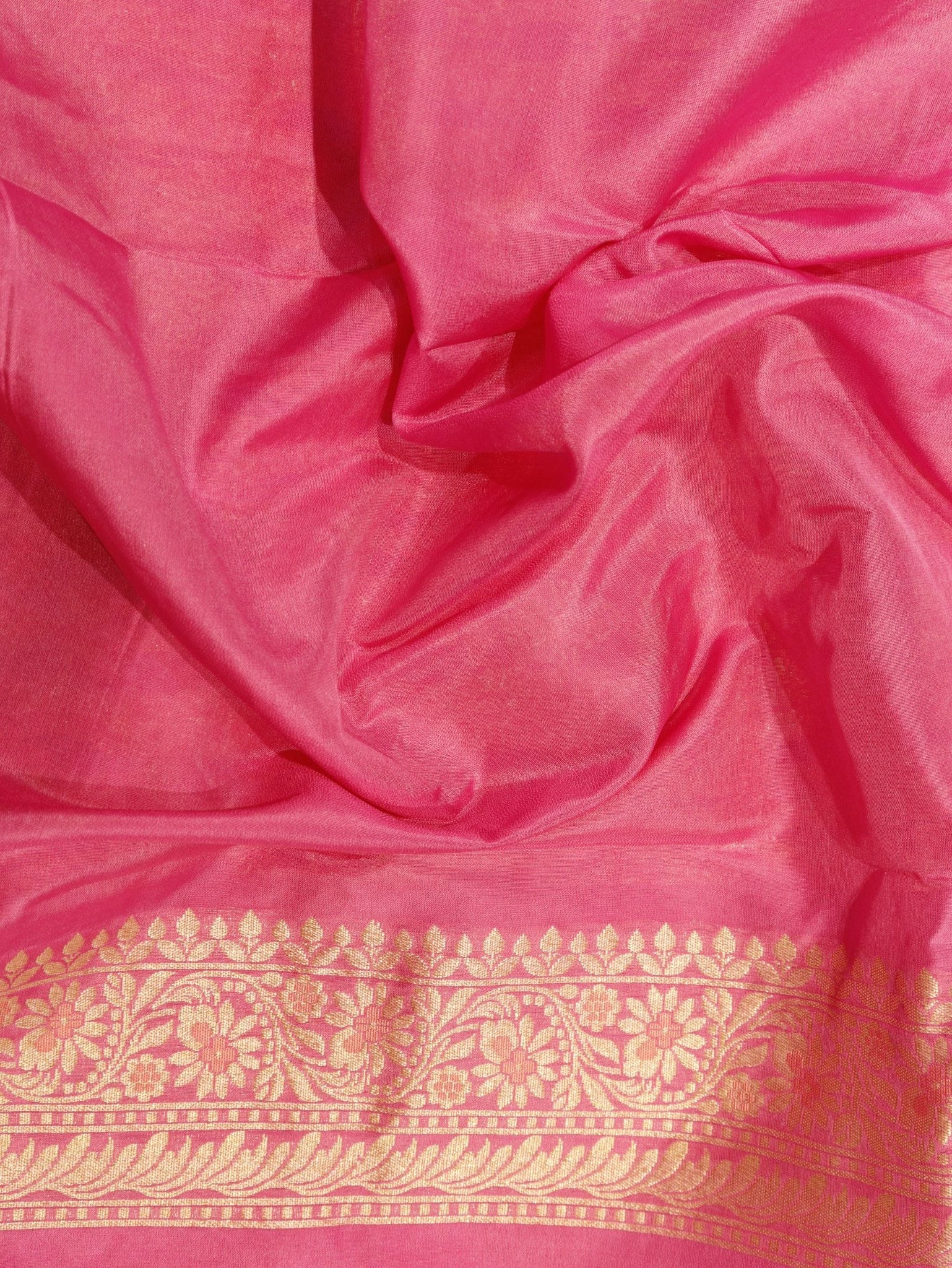 Pink Summer Silk Banarasi saree texture detail