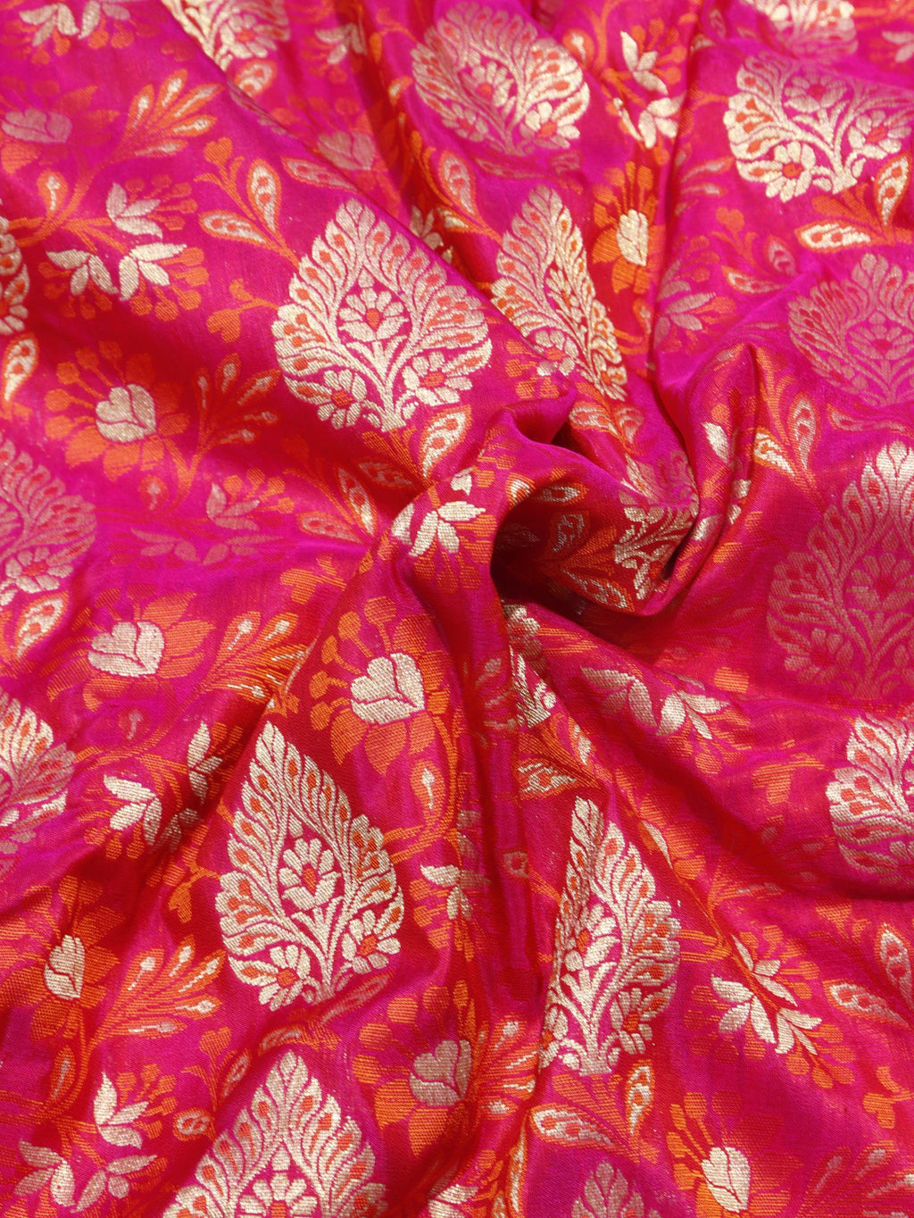Rani Pink Summer Silk Banarasi saree blouse piece